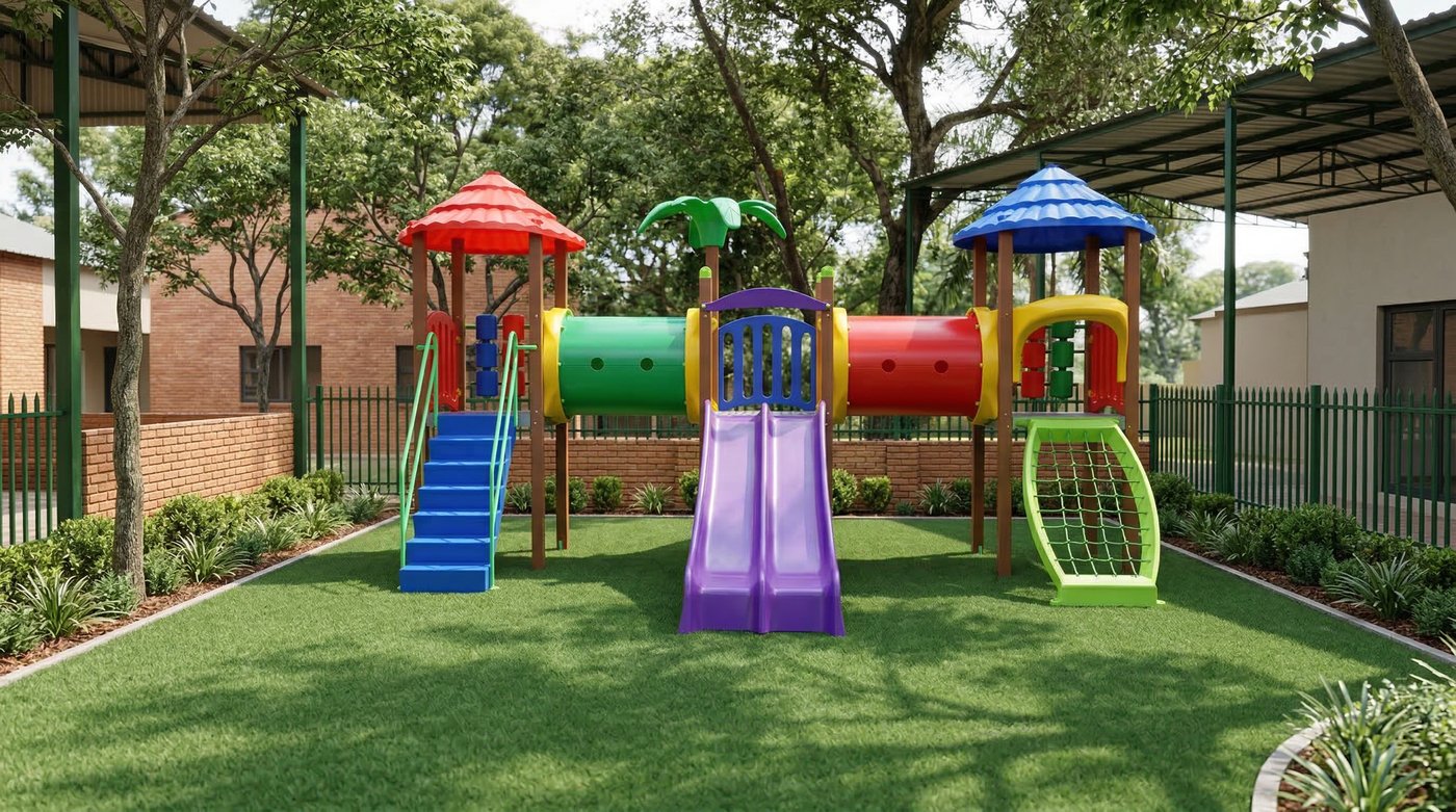 Playground em &aacute;rea natural para escola